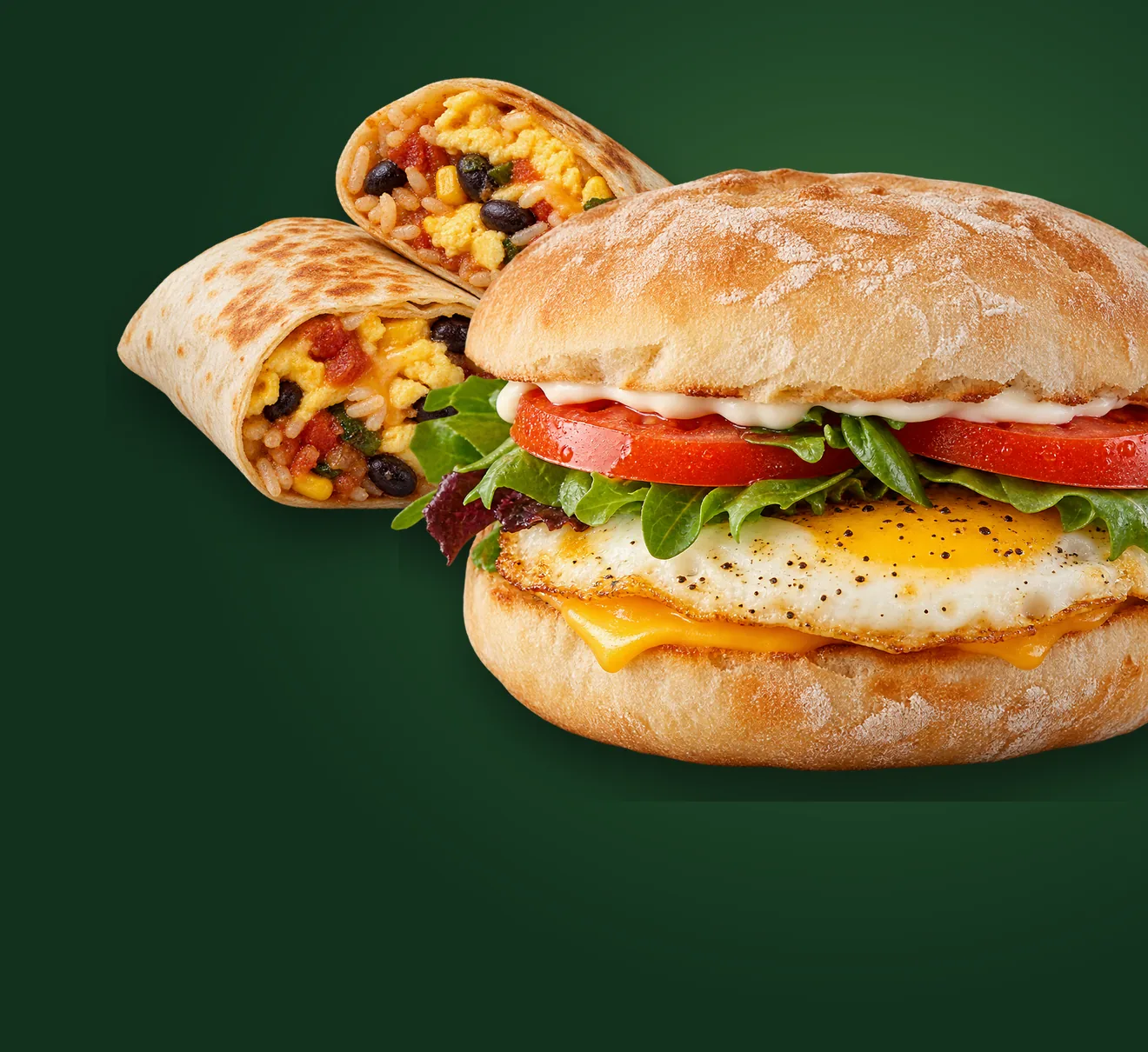 Classic Breakfast Sammy and breakfast burrito from The Squeeze