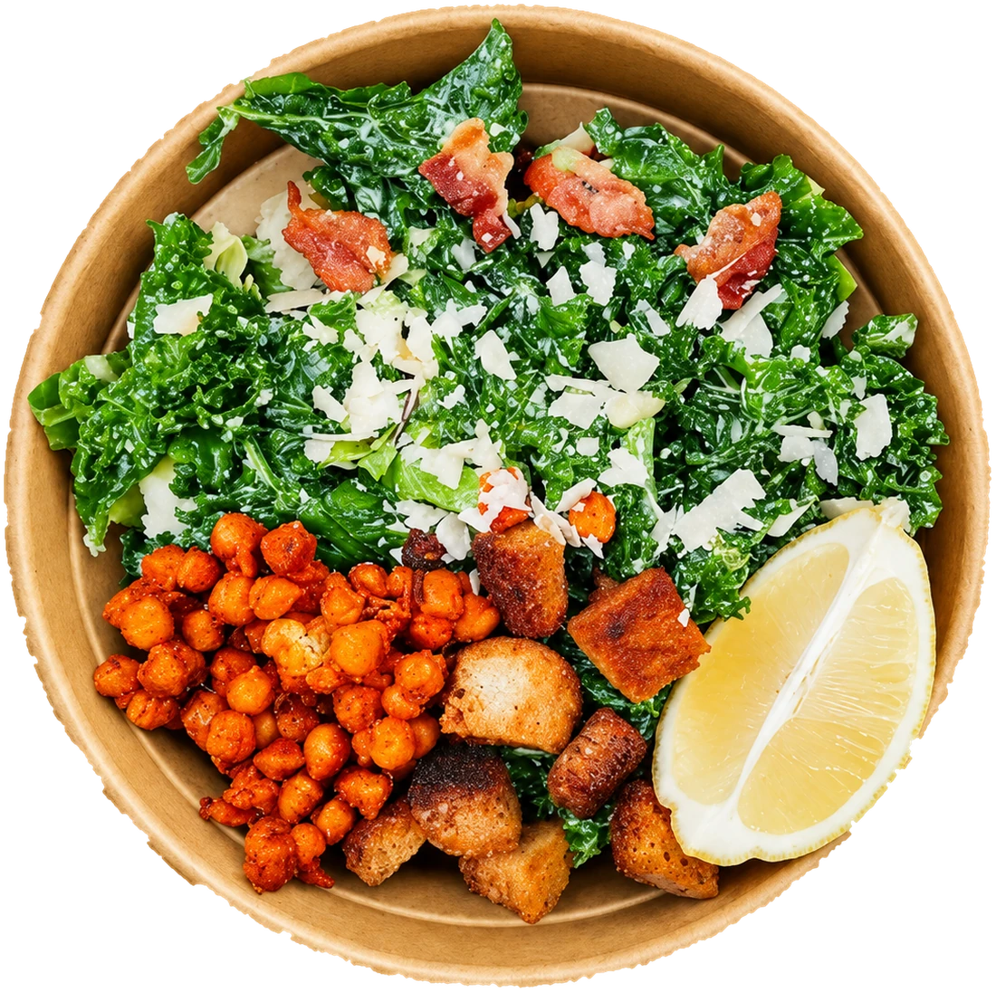 Spicy Kale Caesar salad bowl